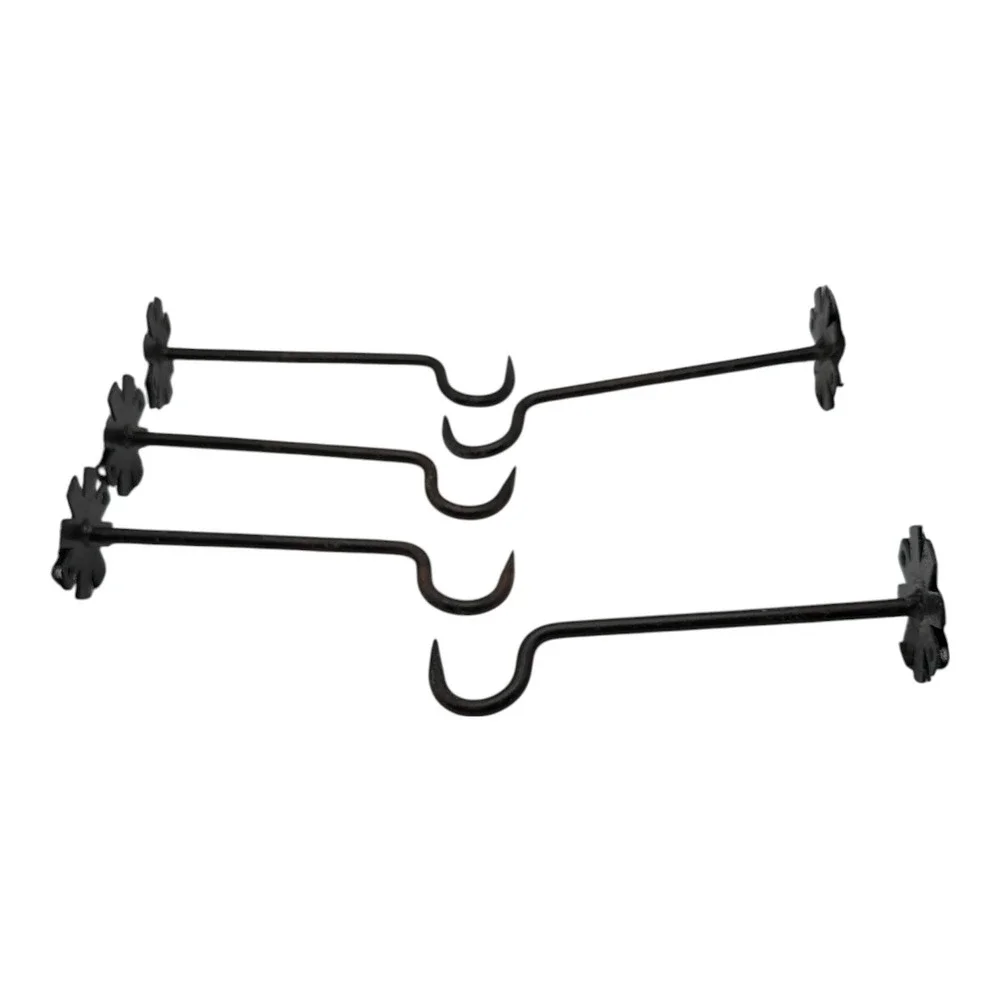 Rustic Coat Hooks Cast Iron Wall Mount Hat Hook Towel Bath Set of 5 NWOT 8.5
